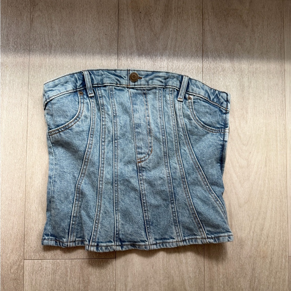 H&M Light Blue Denim Top